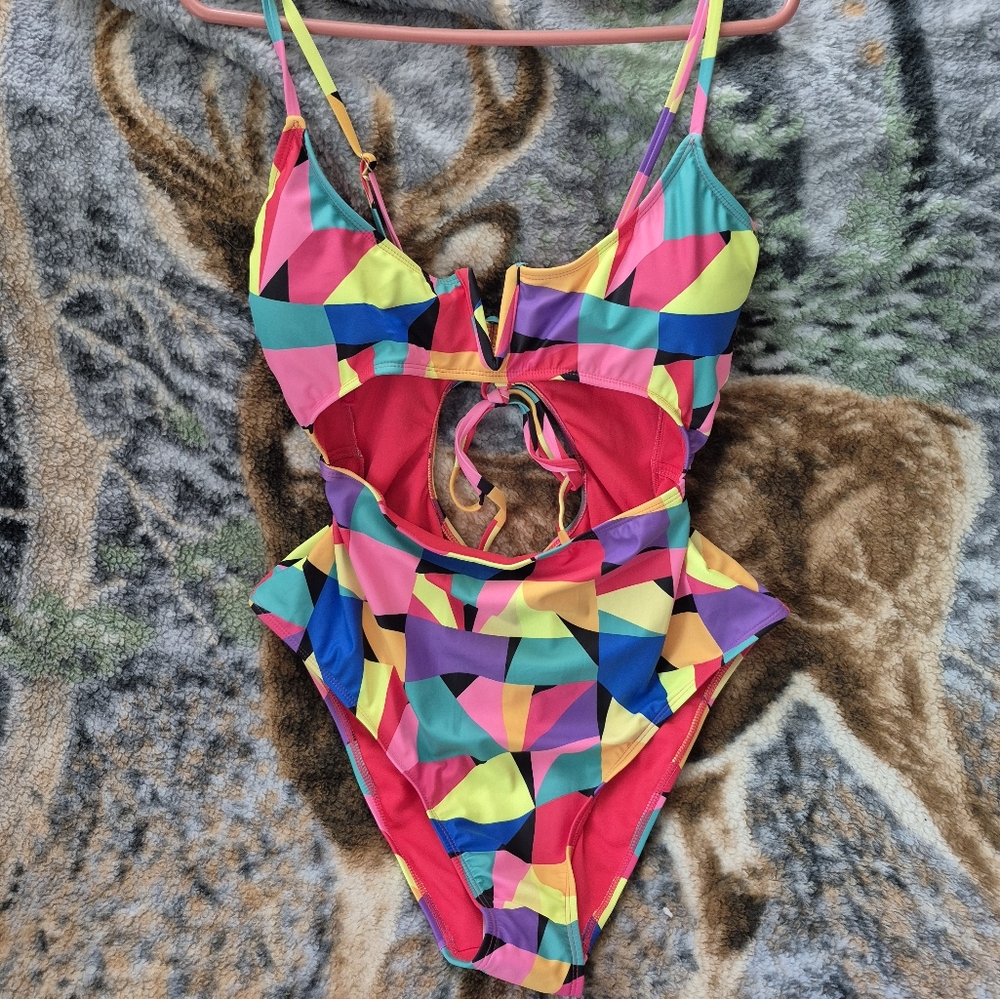 Multicolor One Piece Swim Suit